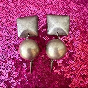 🪩Virginia Shepley Vintage Abstract Metallic Ball Spike Earrings